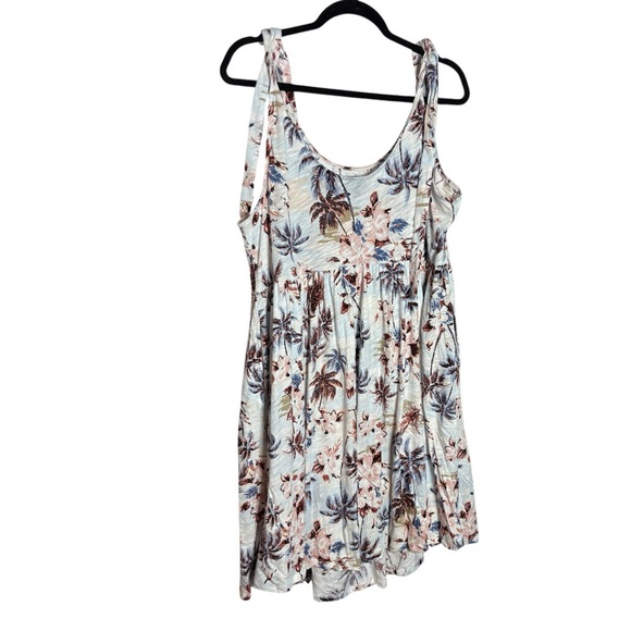 Torrid Mini Cotton Slub Tie Shoulder Beach Dress Tropical Size 2 - Picture 6 of 10